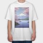 Mount Fuji Japanese Landscape Poster, Tricou Oversize Barbati (Unisex)