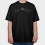 Mountain Heartbeat Line Natural, Tricou Oversize Barbati (Unisex)