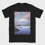 Mount Fuji Japanese Landscape Poster, Tricou Barbati (Unisex)