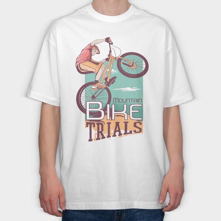 Mountain Biker Bike, Tricou Oversize Barbati (Unisex)