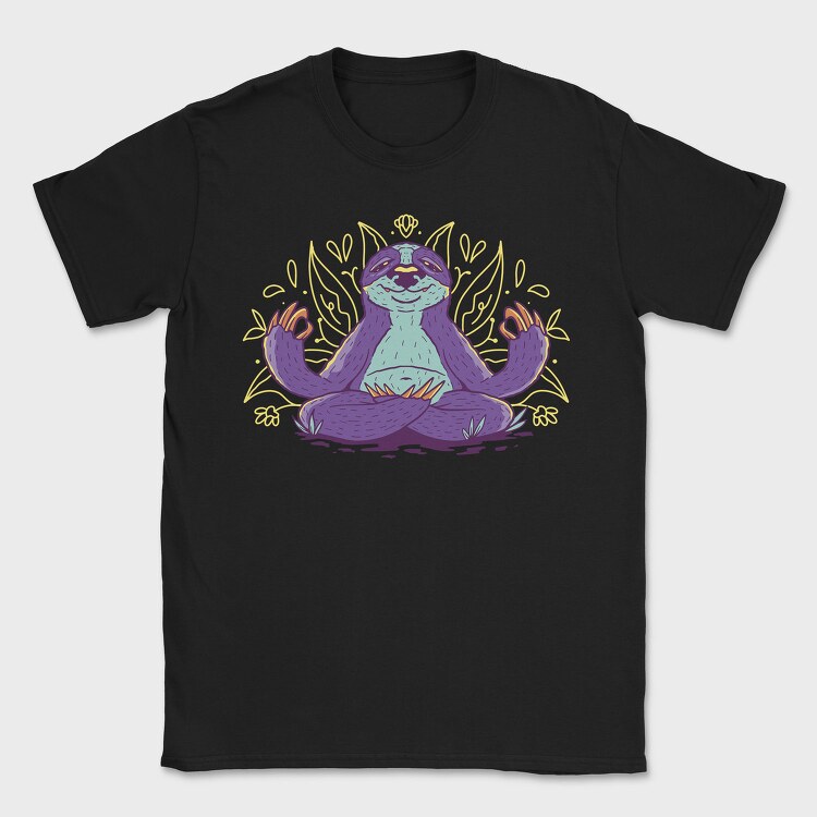 Sloth Doing Meditation Lotus Yoga Pose, Tricou Barbati (Unisex)