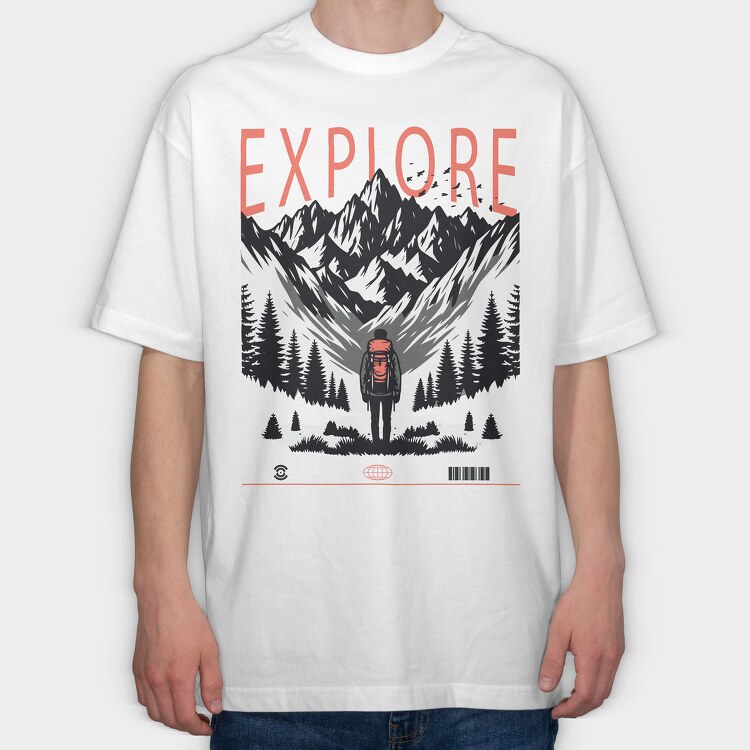 Mountain Explorer Explore, Tricou Oversize Barbati (Unisex)
