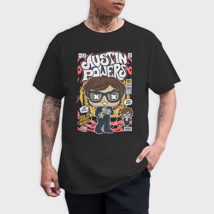 Austin Powers Pop Art, Tricou Barbati (Unisex)
