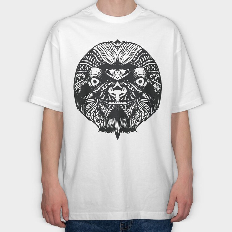 Sloth Mandala, Tricou Oversize Barbati (Unisex)