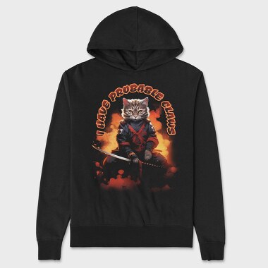 Samurai Cat I Have Probable Claws, Hanorac Oversize Barbati (Unisex)