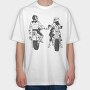 Motorcycle Couple Holding Hands Biker, Tricou Oversize Barbati (Unisex)