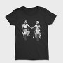Motorcycle Couple Holding Hands Biker, Tricou Femei