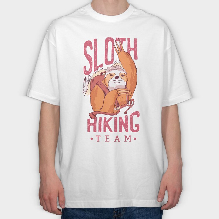 Sloth Hiking Team, Tricou Oversize Barbati (Unisex)