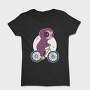 Sloth Animal Riding Bicycle Bike, Tricou Femei