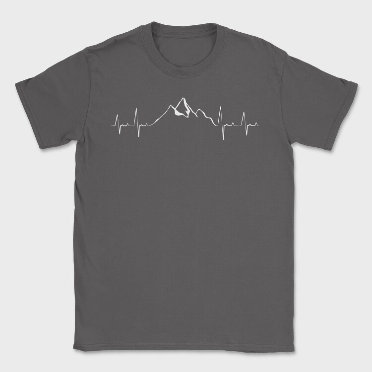Mountain Heartbeat Line Natural, Tricou Barbati (Unisex)