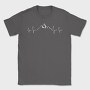 Mountain Heartbeat Line Natural, Tricou Barbati (Unisex)