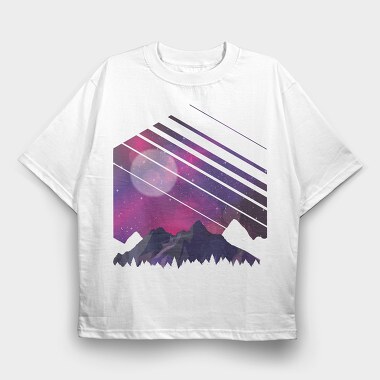 Mountain Galaxy, Tricou Oversize Barbati (Unisex)