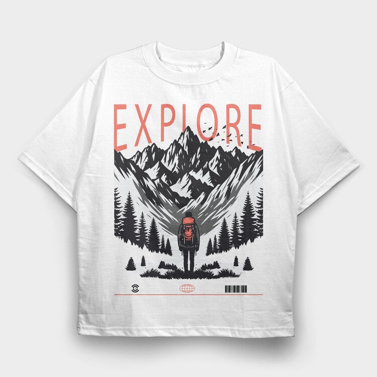 Mountain Explorer Explore, Tricou Oversize Barbati (Unisex)