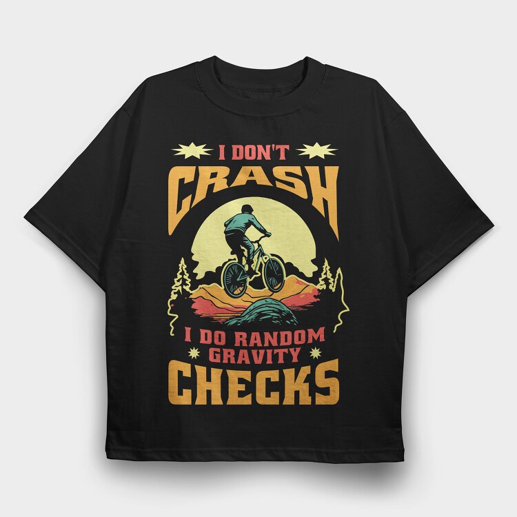 Mountain Bike Quote Illustration, Tricou Oversize Barbati (Unisex)