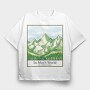 Mountain And Pine Trees Landscape Quote, Tricou Oversize Barbati (Unisex)