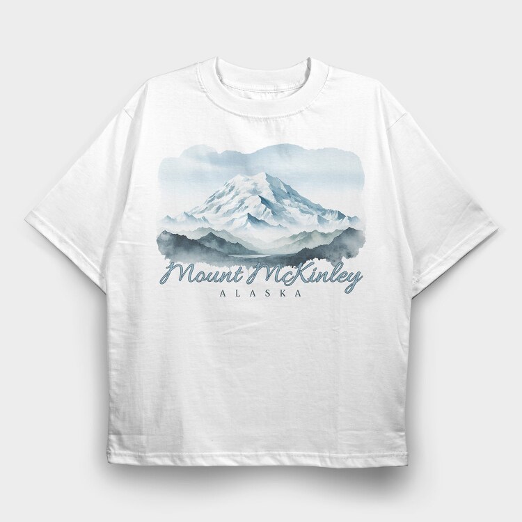 Mount Mckinley Alaska, Tricou Oversize Barbati (Unisex)