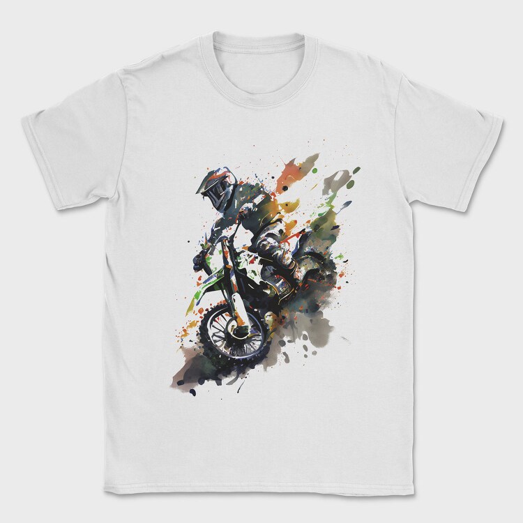 Motocross Watercolor, Tricou Barbati (Unisex)