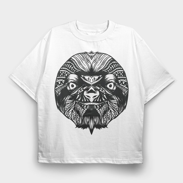 Sloth Mandala, Tricou Oversize Barbati (Unisex)
