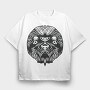 Sloth Mandala, Tricou Oversize Barbati (Unisex)