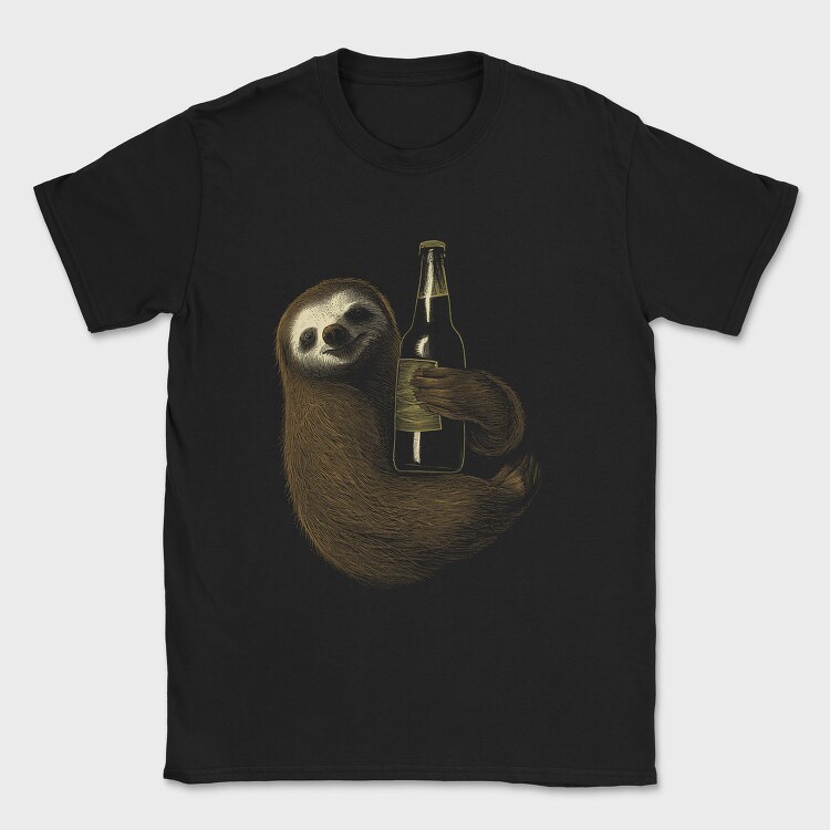 Sloth Hugging Beer, Tricou Barbati (Unisex)