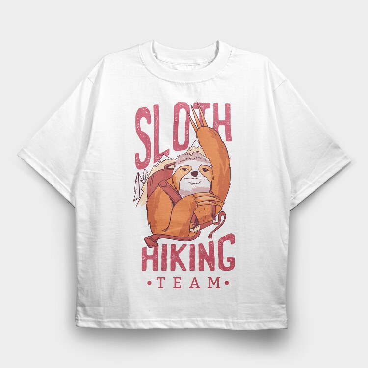 Sloth Hiking Team, Tricou Oversize Barbati (Unisex)