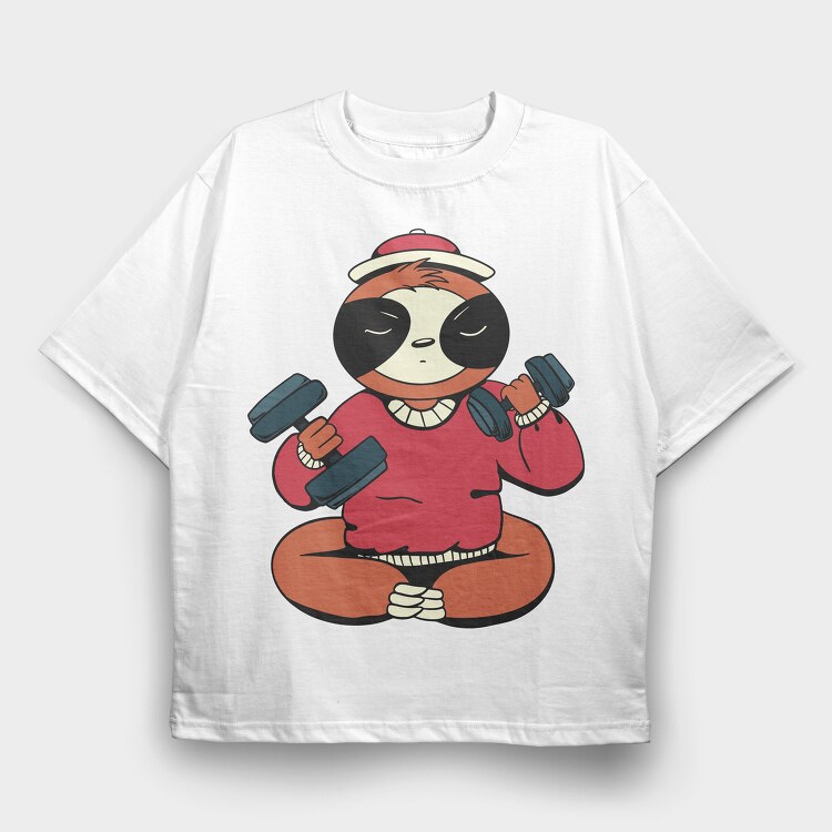 Sloth Exercise, Tricou Oversize Barbati (Unisex)