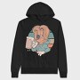 Sloth Animal With Beer Cartoon, Hanorac Oversize Barbati (Unisex)