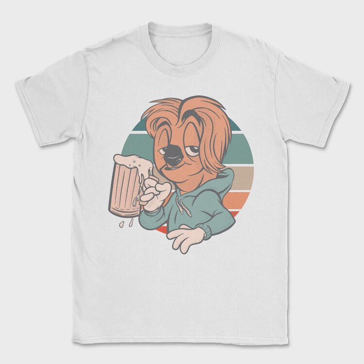 Sloth Animal With Beer Cartoon, Tricou Barbati (Unisex)
