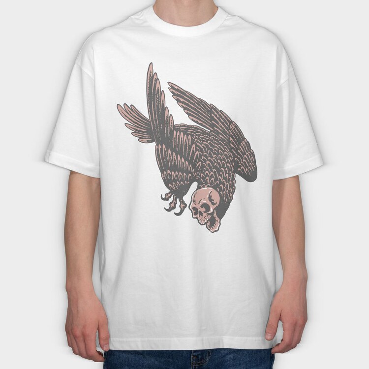 Skull Hawk, Tricou Oversize Barbati (Unisex)