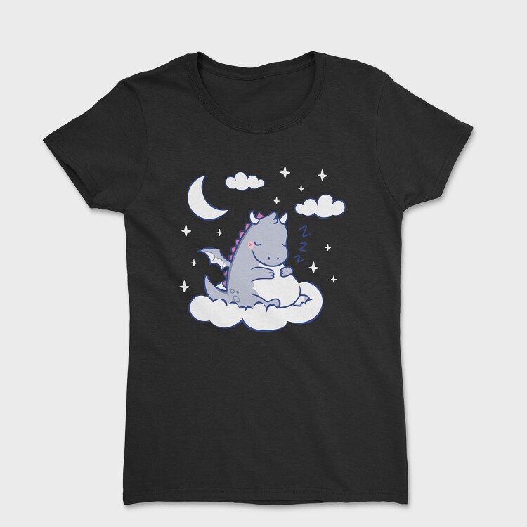 Sleepy Cute Dragon Tote, Tricou Femei