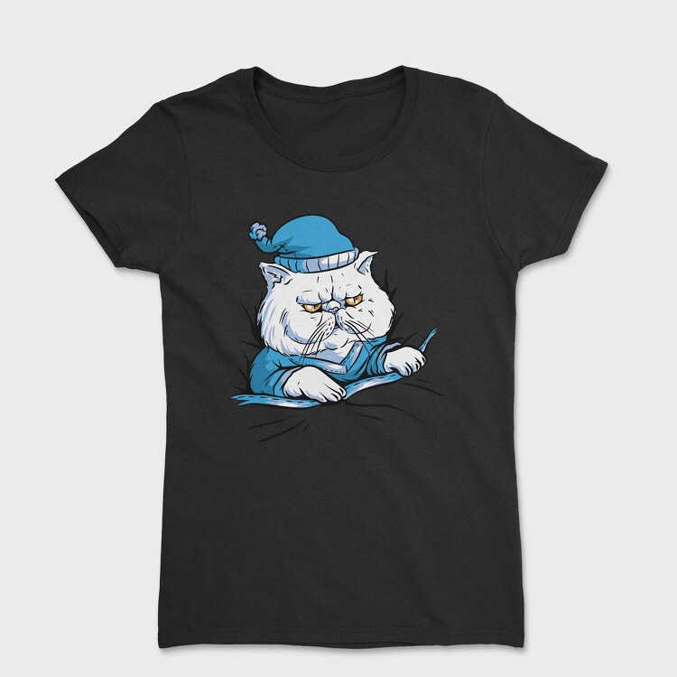 Sleepy Cat Animal In Pajamas, Tricou Femei