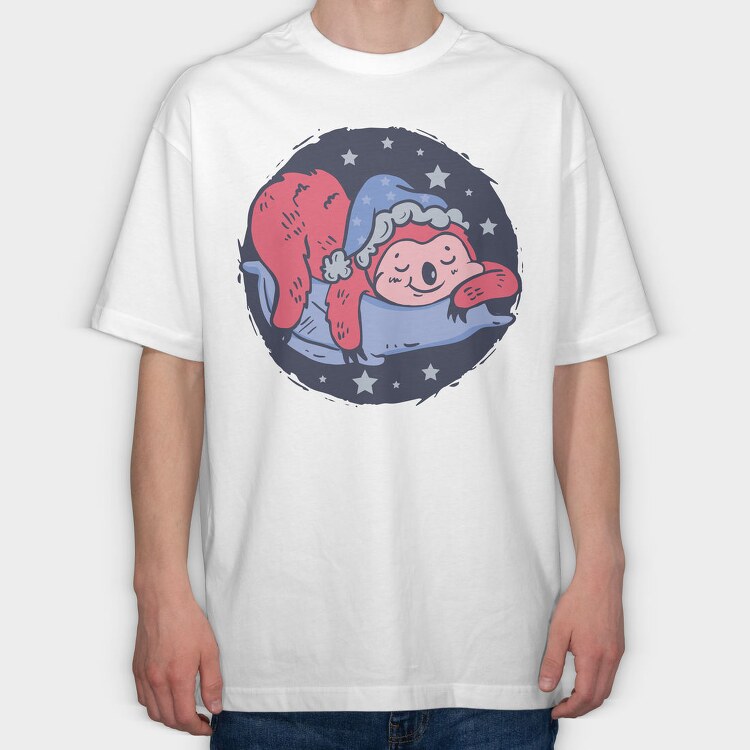 Sleeping Sloth On A Pillow Cap, Tricou Oversize Barbati (Unisex)