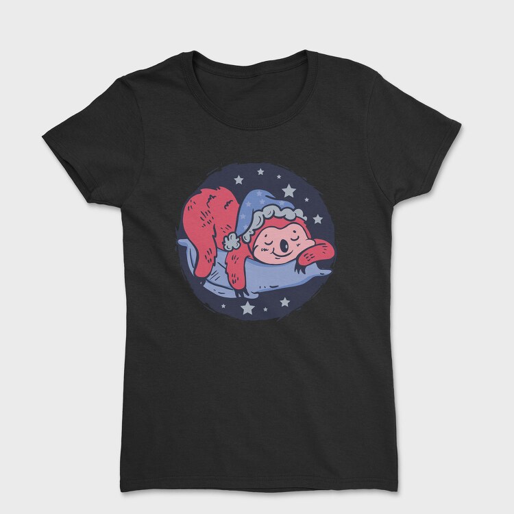 Sleeping Sloth On A Pillow Cap, Tricou Femei
