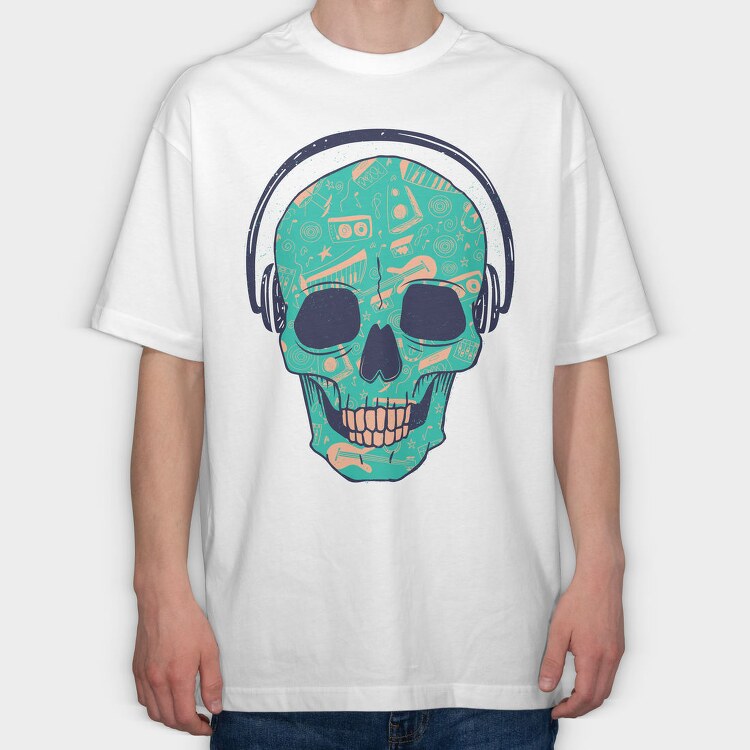 Skull Dj, Tricou Oversize Barbati (Unisex)