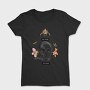 Skull With Clock And Insects Vintage Time, Tricou Femei