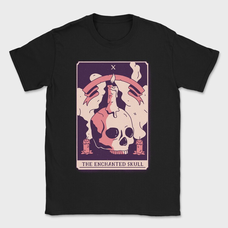 Skull Mystical Tarot Card The Enchanted Skull 10, Tricou Barbati (Unisex)