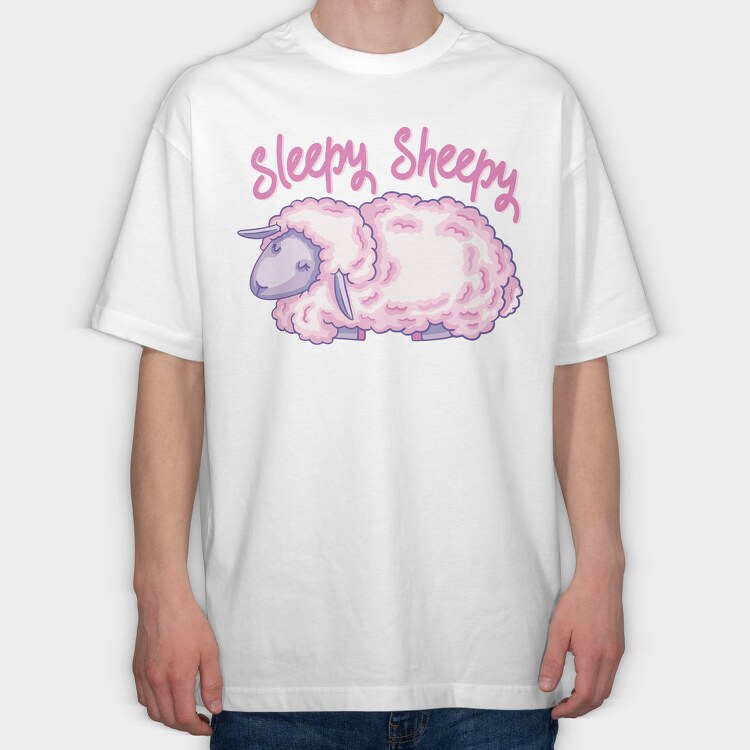 Sleepy Sheepy, Tricou Oversize Barbati (Unisex)