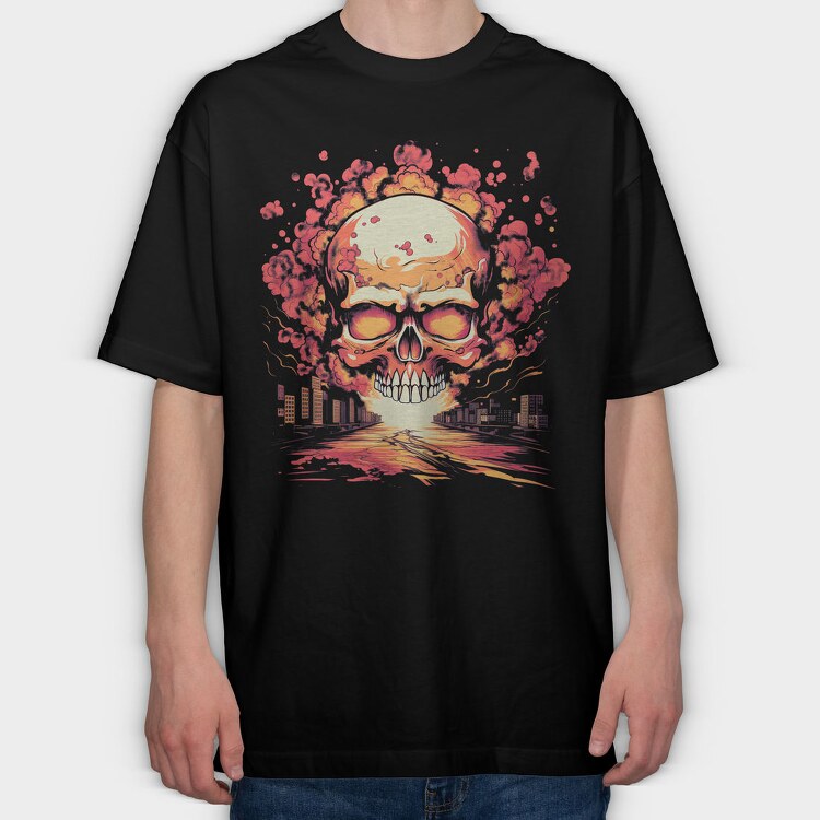 Skull Death Explosion, Tricou Oversize Barbati (Unisex)