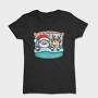 Sleepy Santa And Reindeer, Tricou Femei