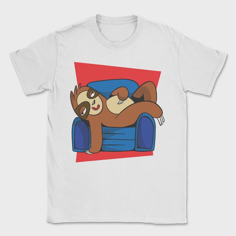 Sloth Animal In Couch, Tricou Barbati (Unisex)