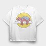 Sleepy Sloth In The Clouds, Tricou Oversize Barbati (Unisex)