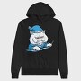 Sleepy Cat Animal In Pajamas, Hanorac Oversize Barbati (Unisex)