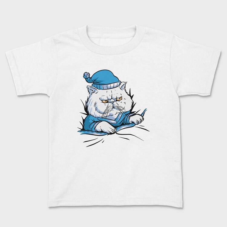 Sleepy Cat Animal In Pajamas, Tricou Copii