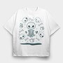 Skulls And Skeletons Cute Mug, Tricou Oversize Barbati (Unisex)