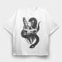 Skull With Snake Knife 01, Tricou Oversize Barbati (Unisex)