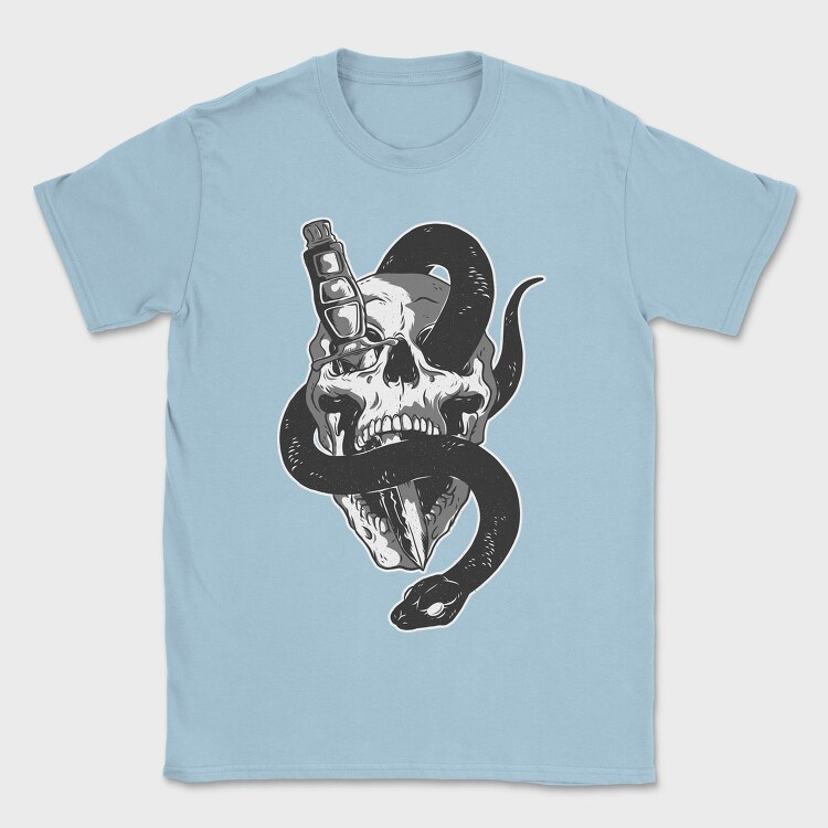 Skull With Snake Knife 01, Tricou Barbati (Unisex)