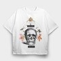 Skull With Clock And Insects Vintage Time, Tricou Oversize Barbati (Unisex)