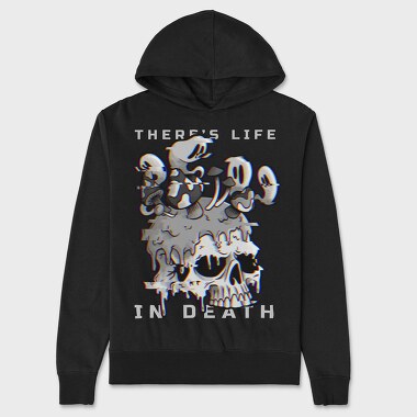 Skull With Cartoon Mushrooms Life In Death Tote, Hanorac Oversize Barbati (Unisex)