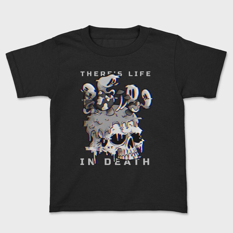 Skull With Cartoon Mushrooms Life In Death Tote, Tricou Copii