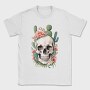 Skull With Cacti And Flowers, Tricou Barbati (Unisex)